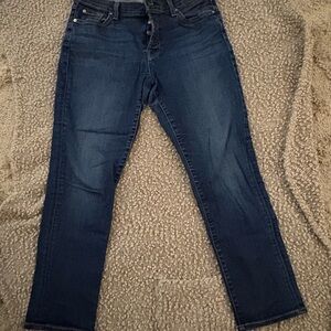 7 For All Mankind Dark Blue Ankle Jeans, Josefina skinny boyfriend